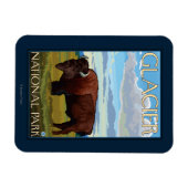 Bison Scene - Glacier National Park, MT Magneet (Horizontaal)