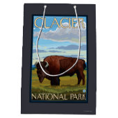 Bison Scene - Glacier National Park, MT Medium Cadeauzakje (Achterkant)
