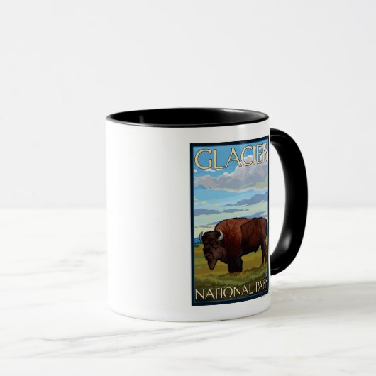 Bison Scene - Glacier National Park, MT Mok (Voorkant rechts)