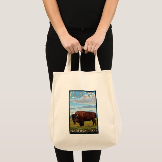 Bison Scene - Glacier National Park, MT Tote Bag (Voorkant (product))
