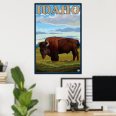 Bison Scene - Idaho Poster (Thuiskantoor)