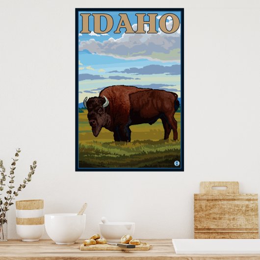 Bison Scene - Idaho Poster (Keuken)
