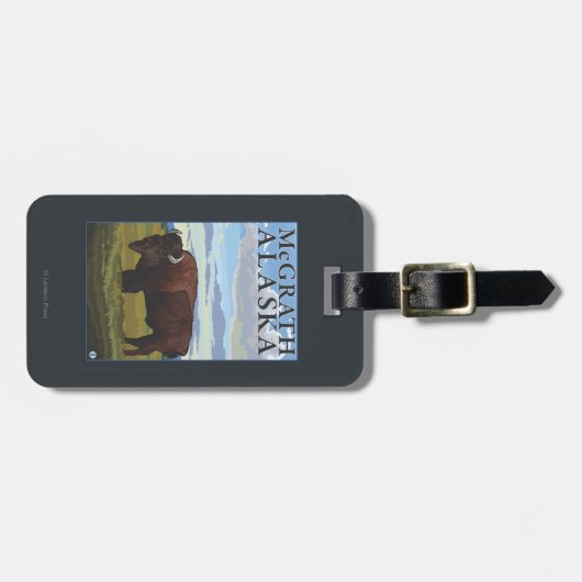 Bison Scene - McGrath, Alaska Bagagelabel (Voorkant horizontaal)