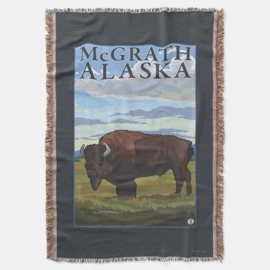 Bison Scene - McGrath, Alaska Deken (Voorkant Verticaal)