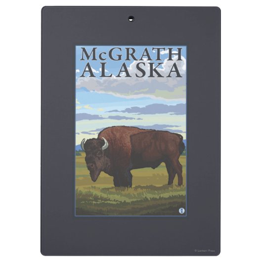 Bison Scene - McGrath, Alaska Klembord (Achterkant)