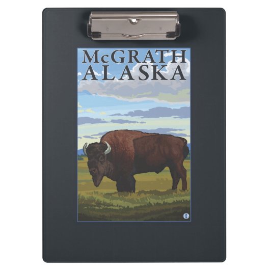 Bison Scene - McGrath, Alaska Klembord (Voorkant)