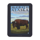 Bison Scene - McGrath, Alaska Magneet (Verticaal)