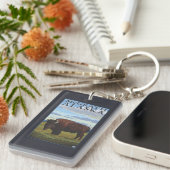 Bison Scene - McGrath, Alaska Sleutelhanger (Voorkant Rechts)
