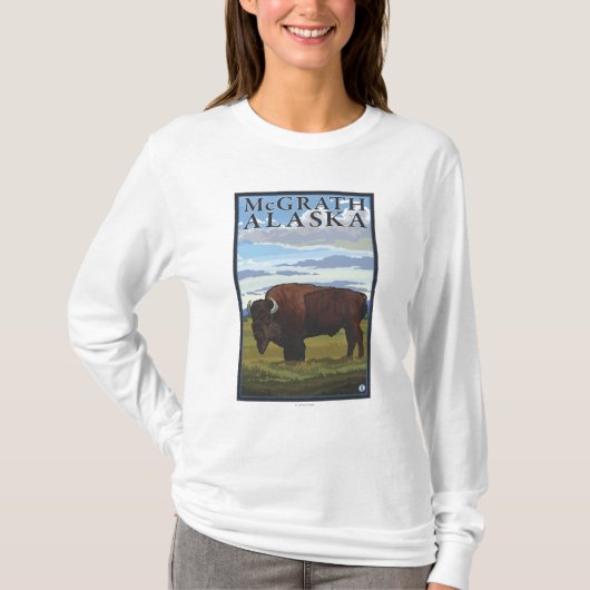 Bison Scene - McGrath, Alaska T-shirt (Voorkant)