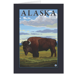 Bison Scene-Vintage Travel Poster