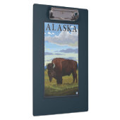 Bison Scene-Vintage Travel Poster Klembord (Rechts)