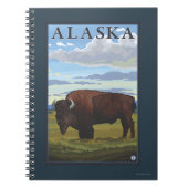 Bison Scene-Vintage Travel Poster Notitieboek (Voorkant)