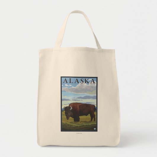 Bison Scene-Vintage Travel Poster Tote Bag (Voorkant)