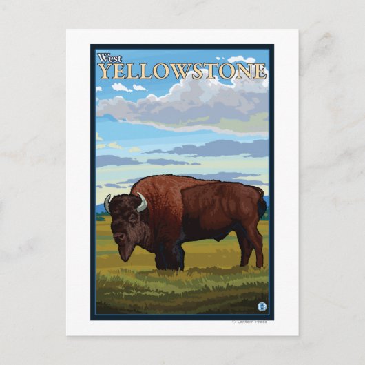 Bison Scene - West Yellowstone, Montana Briefkaart (Voorkant)