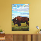 Bison Scene - West Yellowstone, Montana Canvas Afdruk (Insitu (Woonkamer))