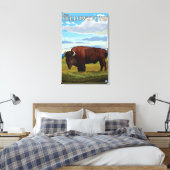 Bison Scene - West Yellowstone, Montana Canvas Afdruk (Insitu (Slaapkamer))