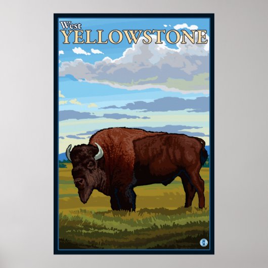 Bison Scene - West Yellowstone, Montana Poster (Voorkant)