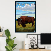 Bison Scene - West Yellowstone, Montana Poster (Thuiskantoor)