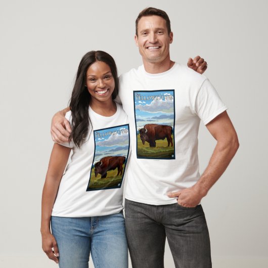 Bison Scene - West Yellowstone, Montana T-shirt (Unisex)