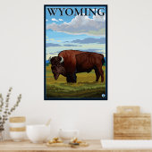 Bison Scene - Wyoming Poster (Keuken)