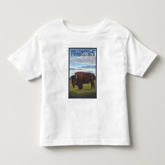 Bison Scene - Yellowstone National Park Kinder Shirts (Voorkant)