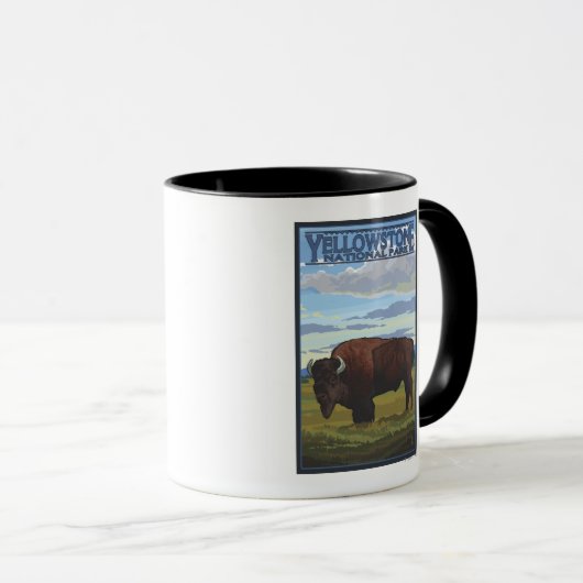 Bison Scene - Yellowstone National Park Mok (Voorkant rechts)