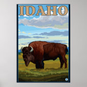 Bison SceneIdahoVintage Travel Poster (Voorkant)