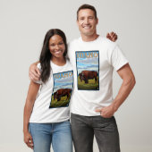 Bison SceneIdahoVintage Travel Poster T-shirt (Unisex)