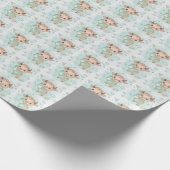 Bison Schattigee Baby Pastel Waterverf Patroon Cadeaupapier (Hoek)