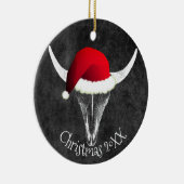 Bison Skull met kerstkeramische keramiek Ornam Keramisch Ornament (Rechts)