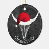 Bison Skull met kerstkeramische keramiek Ornam Keramisch Ornament (Links)