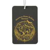 Bison staat majestueus in een natuurlijk landschap luchtverfrisser (Achterkant)