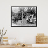 Bison Staring bij kinderen 1899 Poster (Keuken)