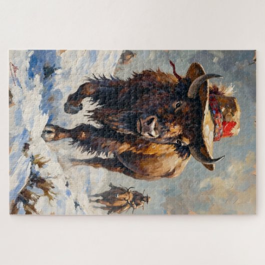 Bison Stoic Guardian of the Snowy Plains Hat Legpuzzel (Horizontaal)
