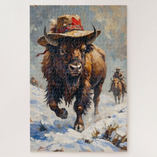 Bison Stoic Guardian of the Snowy Plains Hat Legpuzzel (Verticaal)