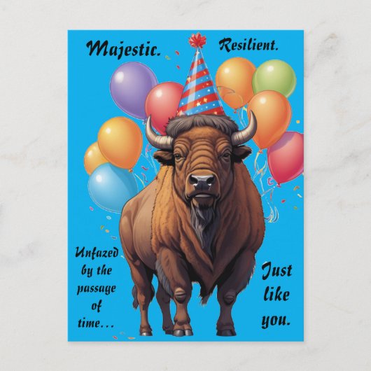 Bison Stoïsche verjaardagsweisheid Briefkaart (Voorkant)