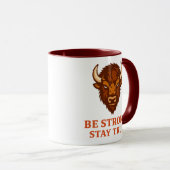 Bison Strength Inspirational Graphic Tee Mok (Voorkant rechts)