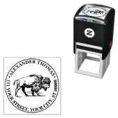 Bison  Tekening Naam Retouradres Zelfinktende Stempel (In situ)