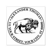 Bison  Tekening Naam Retouradres Zelfinktende Stempel (Design)
