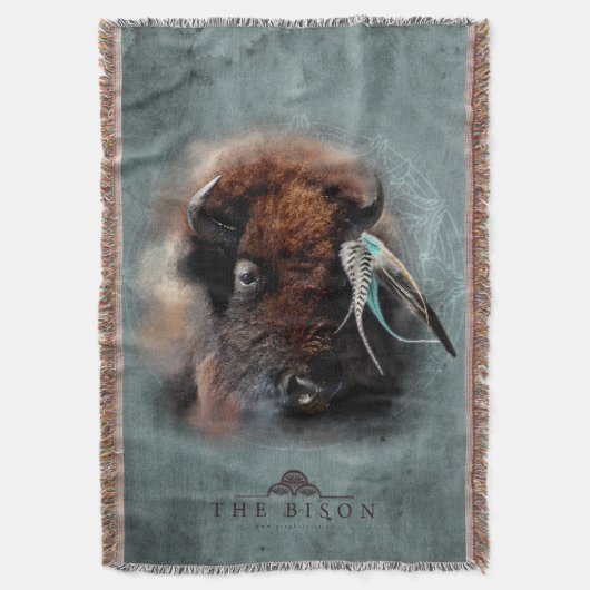 Bison - Throw Blanket Deken (Voorkant Verticaal)