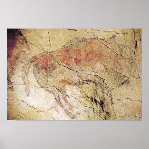 Bison uit de grotten bij Altamira, c.15000 BC Poster