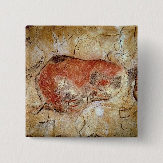 Bison van de Altamira Caves Vierkante Button 5,1 Cm (Voorkant)