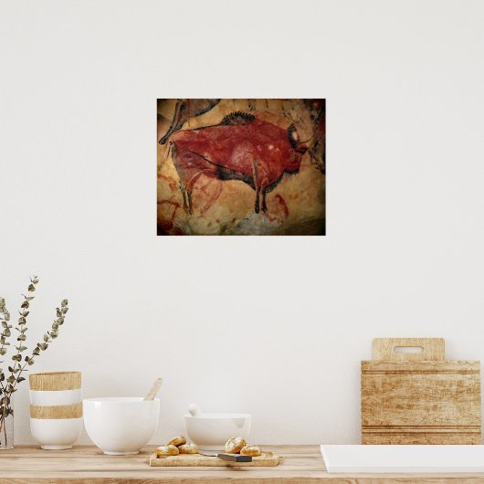 Bison van vrouw op Altamira Poster (Keuken)