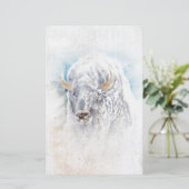 Bison Vignette Native American Stationery Briefpapier (Staand voorkant)