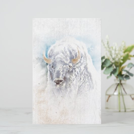 Bison Vignette Native American Stationery Briefpapier (Staand voorkant)