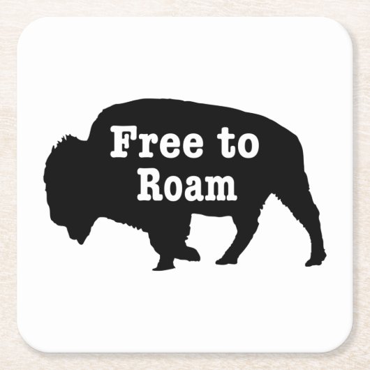 Bison vrij om te roamen kartonnen onderzetters (Voorkant)