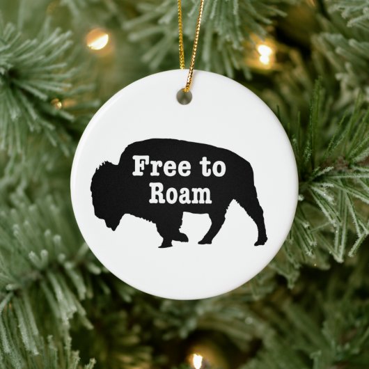 Bison vrij om te roamen keramisch ornament (Boom)