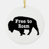 Bison vrij om te roamen keramisch ornament (Voorkant)