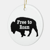 Bison vrij om te roamen keramisch ornament (Links)