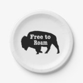 Bison vrij om te roamen papieren bordje (Voorkant)